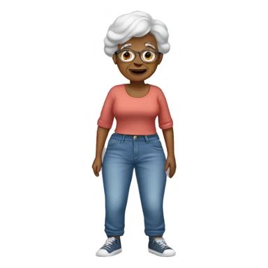 Old women wearing baggy jeans and crop top  sticker