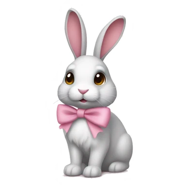 Christmas bunny with light pink bow  sticker