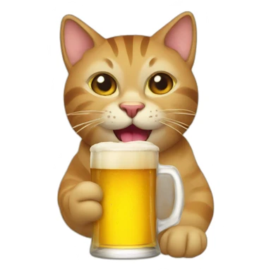 Cat drink beer sticker
