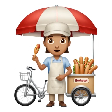 hotdog seller in New York with cart sticker