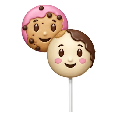 Cake pop with a face side eyeing a cookie  sticker