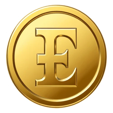 Currency crypto money symbol for the money "Fcoins" letter F sticker