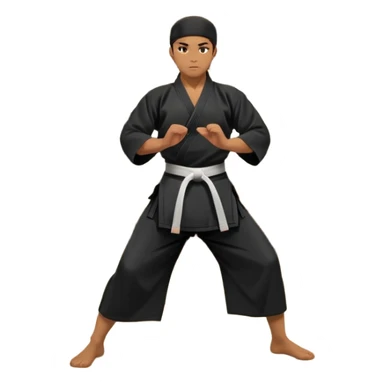 An icon depicting a martial artist in a black gi performing an Aikido technique in a dojo. The background showcases wooden floors, traditional dojo decor, and soft lighting that creates a peaceful yet focused atmosphere. The Aikido practitioner demonstrates fluid movement and precision.  sticker