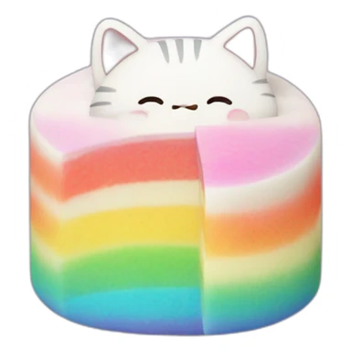 rainbow rice cake mochi cat sticker