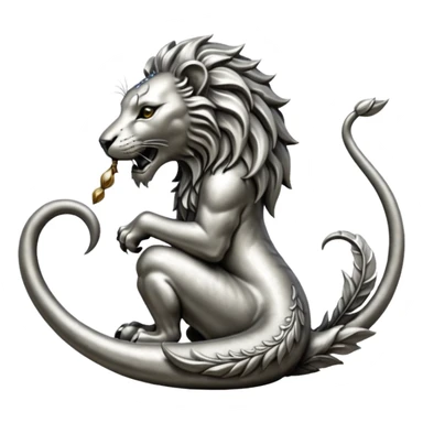 Elder Scrolls Online Lion eating its tail Ouroboro silver sticker