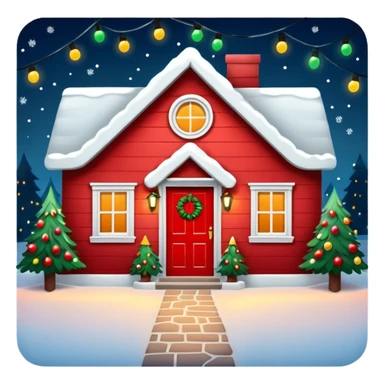 house with christmas lights sticker
