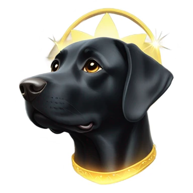 Black lab with halo sticker