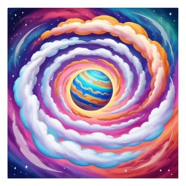 Gas Planet – swirling colorful clouds with no solid ground sticker