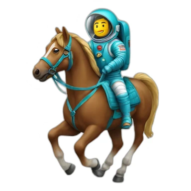 Kazakh cosmonaut on horse sticker