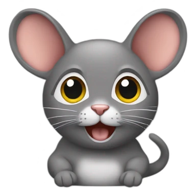 Chat sur une souris sticker