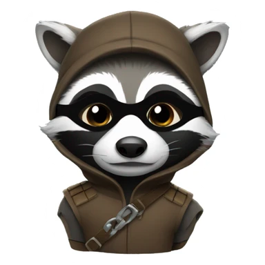 raccoon wearing a thief costume sticker