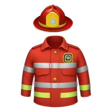 a red fireman uniform piece of cloth item only sticker