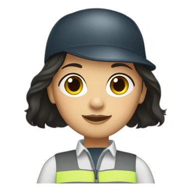 Truck driver girl with dark hair sticker