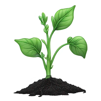 A black line drawing of a plant sprout sticker