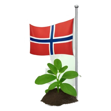 Norweigan flag with a green plant in it. sticker