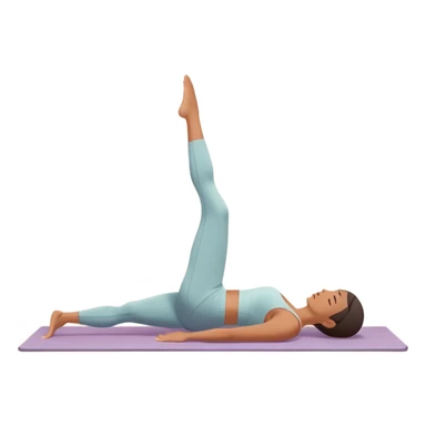 A person performing a Pilates exercise on a mat in a clean, modern studio. The focus is on core strength and flexibility, with a neutral, calming color palette. Simple equipment like a reformer machine and a soft, tranquil background enhance the feeling of controlled movement and focus. sticker