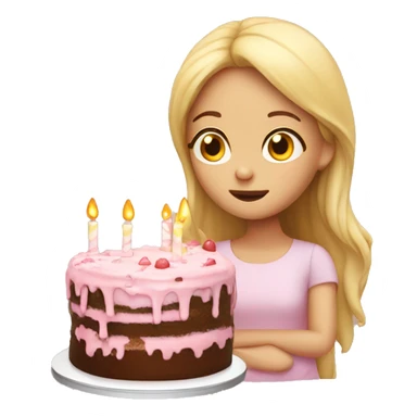 Girl dreaming about cake sticker