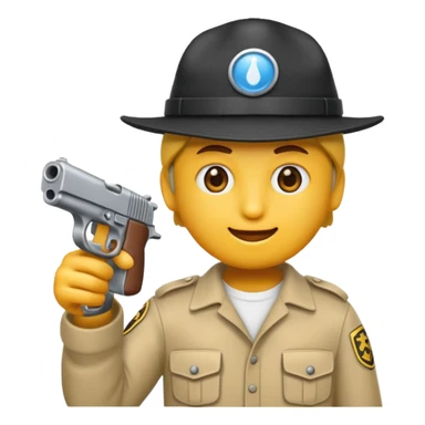 As un emoji blanco con una gorra y una garrafón un pistola y que tenga acepto gánster sticker