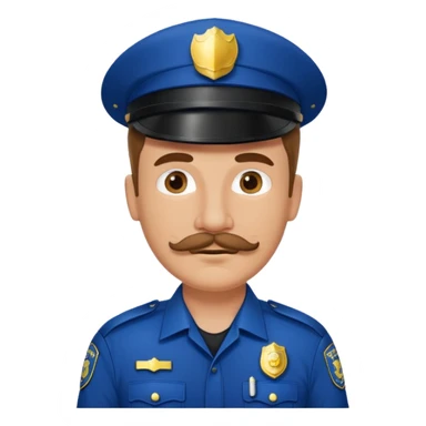 white men with mustache wear police's uniform sticker