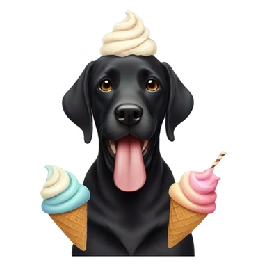 Black labs eating ice cream  sticker
