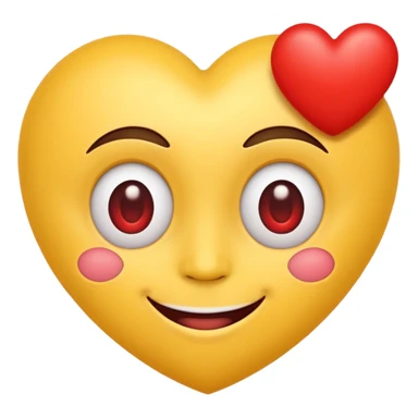 classic heart eyes emoji, yellow face, big red heart eyes, wide smile sticker