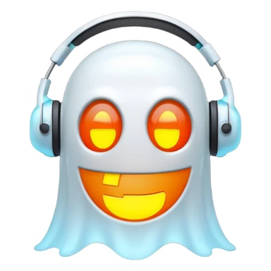 Pacman style Ghost with headset sticker