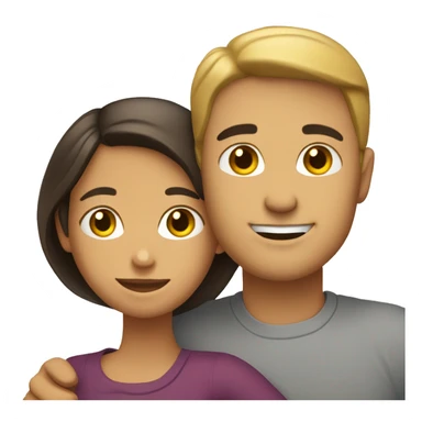 White man an hispanic woman hug each other sticker