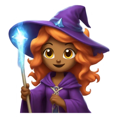 fox sorceress with a magic wand sticker