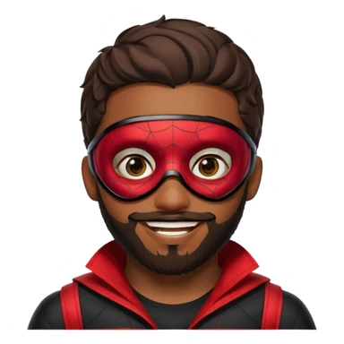 Miles Morales with beard, eye mask, low fade sticker