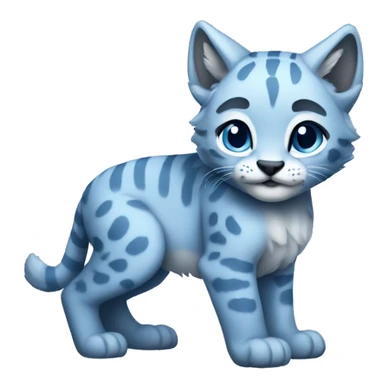 A blue lynx cub full body sticker