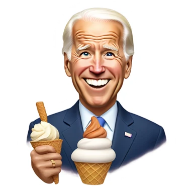 Joe Biden eating ice cream sticker
