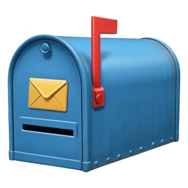 empty open blue mailbox sticker