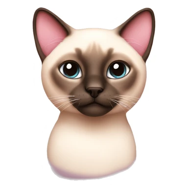 cute siamese cat with pastel pink esthetic sticker
