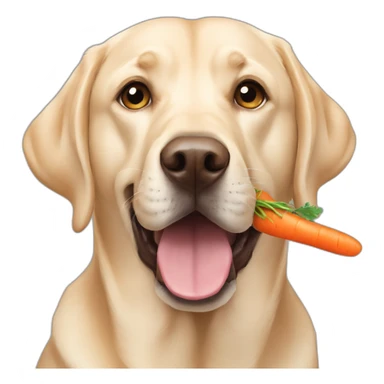 champagne coloured labrador eating a carrot sticker