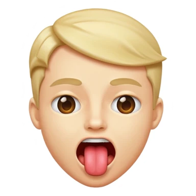 A shaking head emoji with tounge out sticker