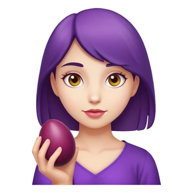 Girl holding a egg plum sticker