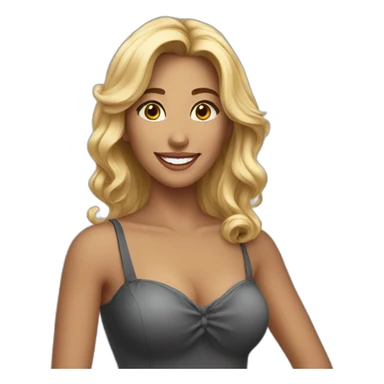 Pretty woman alluring smile sticker