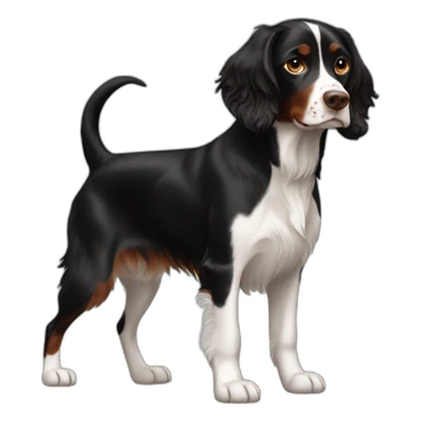 mega black Brittany spaniel dog sticker