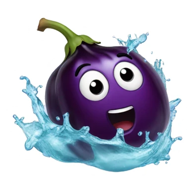 Aubergine splashing water sticker