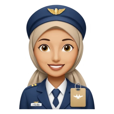 Hijabi flight attendant sticker
