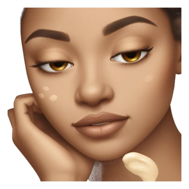 pretty light skinned brunette girl sleeping with cream coloured moisturiser on her face soft textures sticker