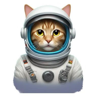 a cat wearing astronaut helmet  fluorescent colors  sticker