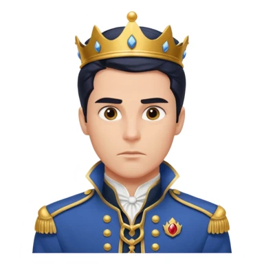 adult prince eric with serious facial expression and prince uniform sticker