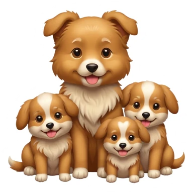 dog with its puppies sticker