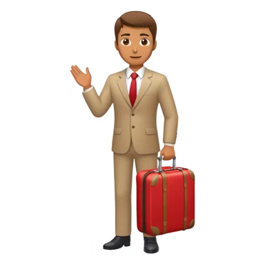 businessman with red suitcase sticker