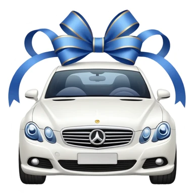 luxury car with wedding decorations, horizontal sticker