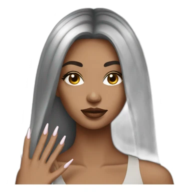 glamorous girl with long nails sticker