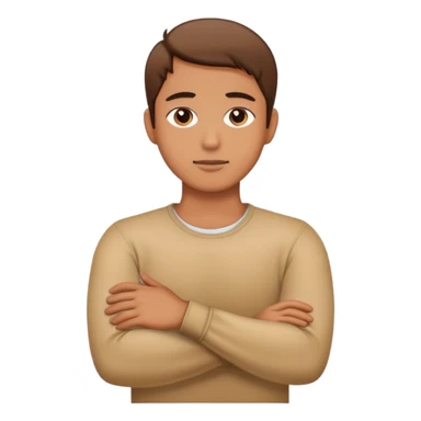 Person crossing arms over neck sticker