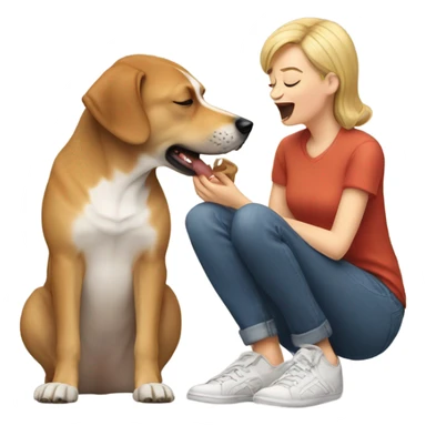 a dog licking owners foot sticker