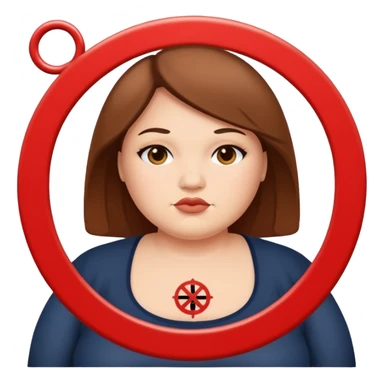 Persona gorda co el simbolo de prohibido  sticker